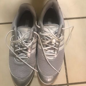 Stylish Silver Adidas Sneakers Sz 8